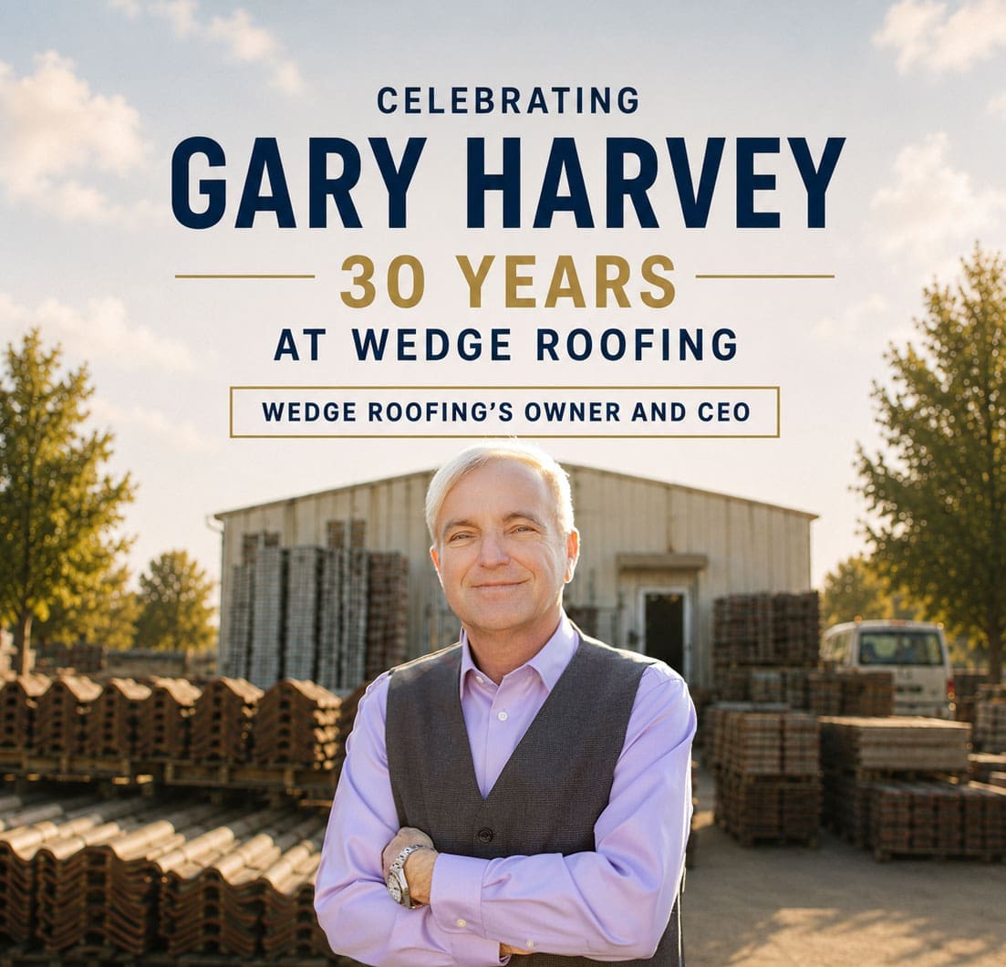 Gary Harvey 30th Anniversary at Wedge Roofing.